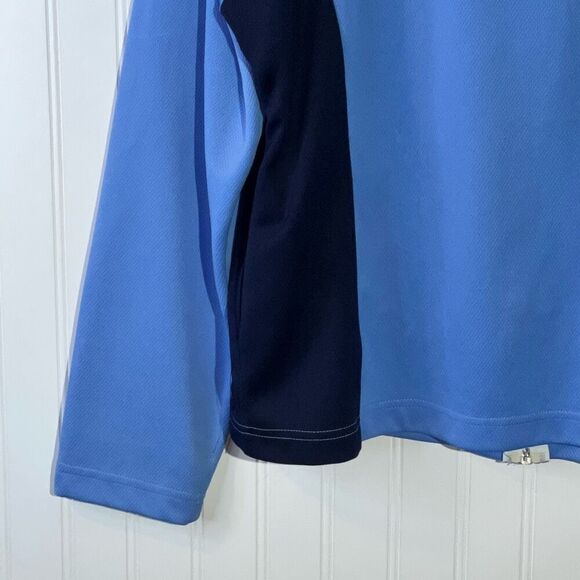 Jerzees Full Zip Up Jacket Men's Large Blue Long Sleeve Lightweight Color Block - Picture 10 of 11